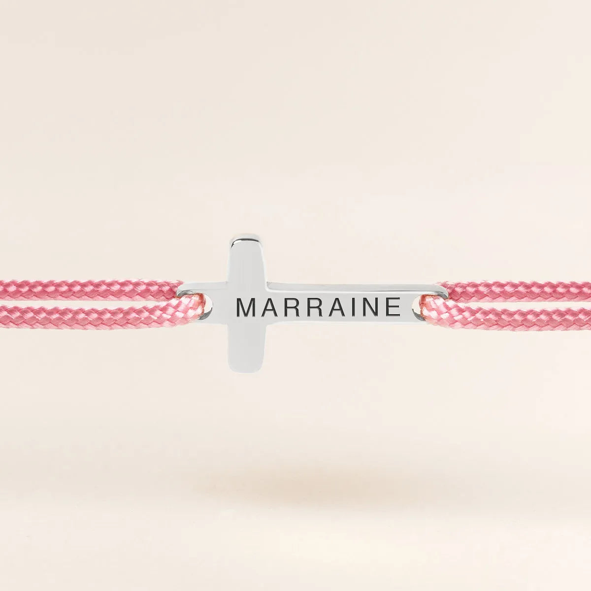 Bracelet croix femme cordon à personnaliser - Acier