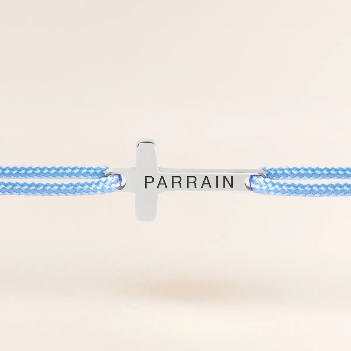 Bracelet cordon croix à personnaliser - Acier