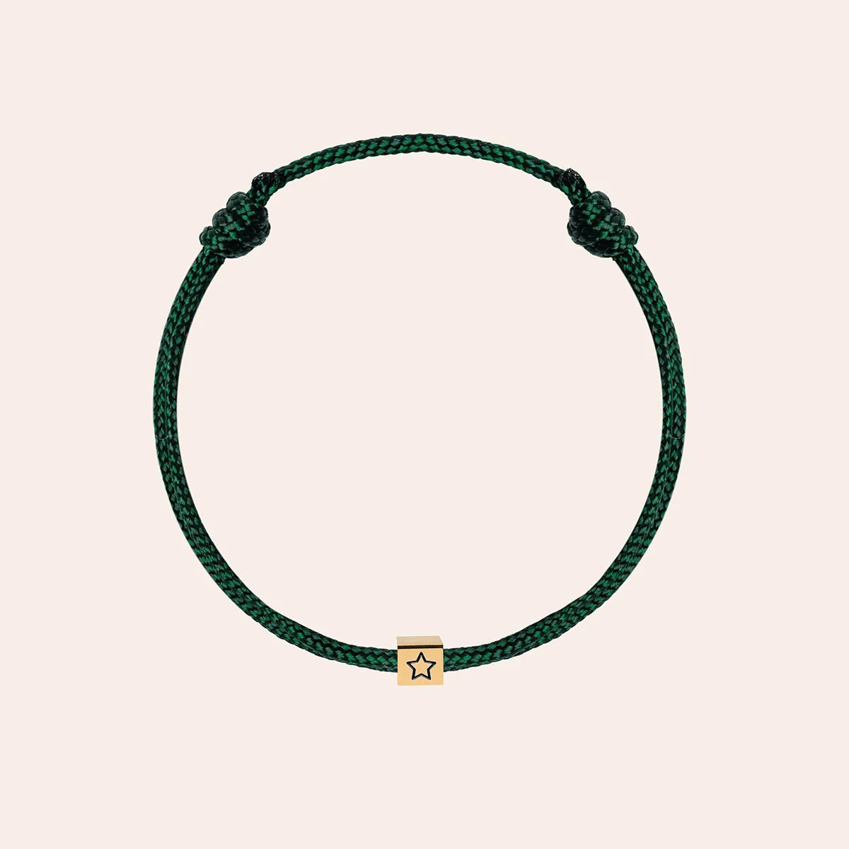 Bracelet femme cordon petit cube à personnaliser - Doré