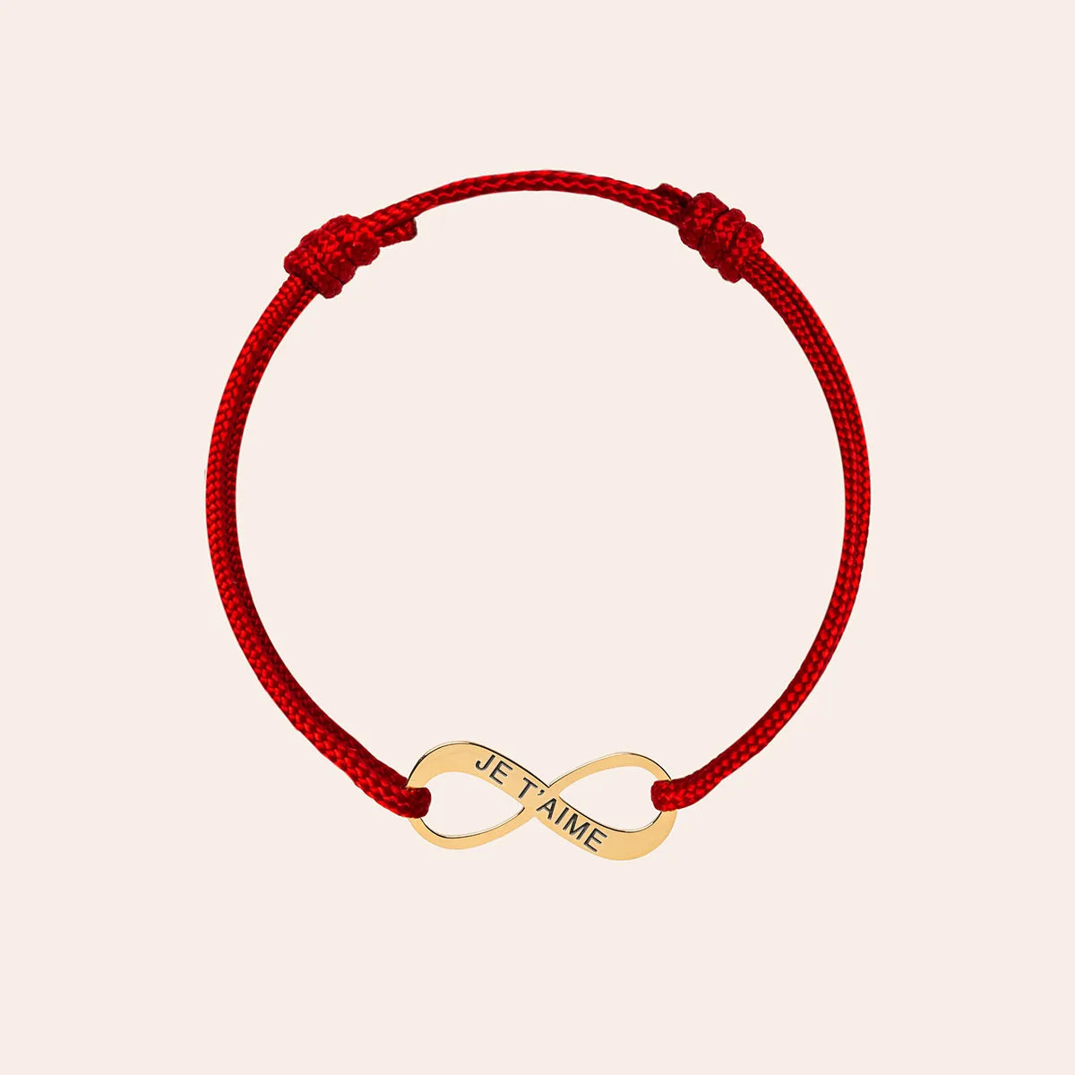 Bracelet femme cordon médaille Infini à personnaliser - Doré