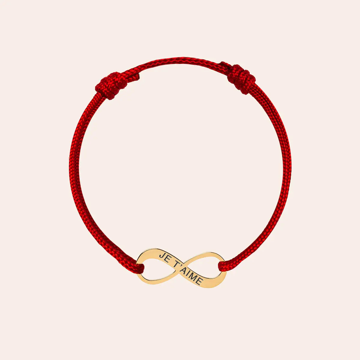 Bracelet cordon médaille Infini à personnaliser - Doré