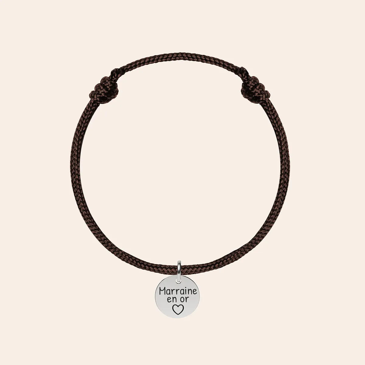 Bracelet femme double cordon Médaille à personnaliser - Acier