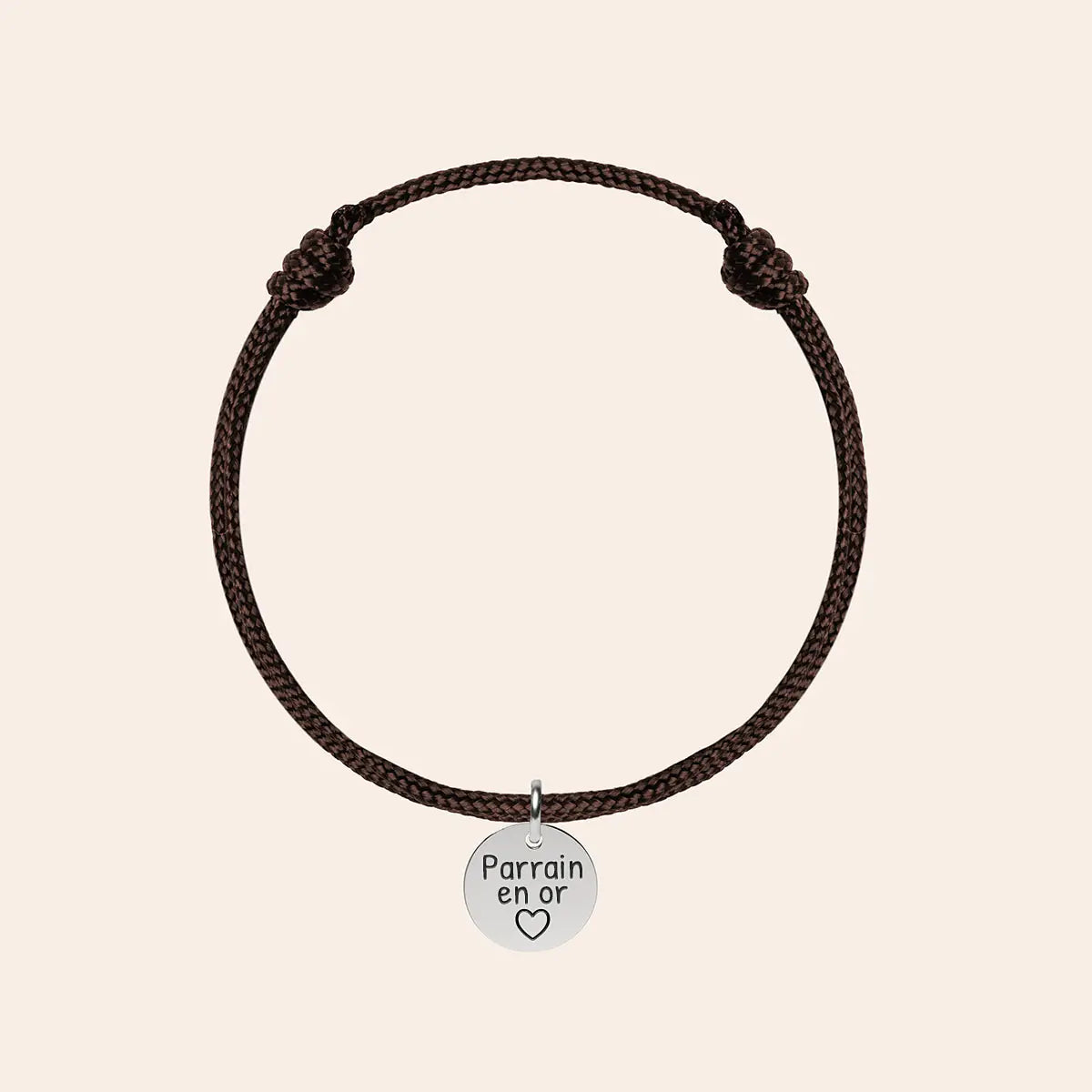 Bracelet double cordons Médaille à personnaliser - Acier