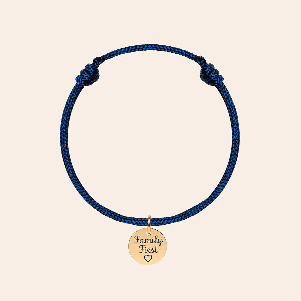 Bracelet double cordons Médaille à personnaliser - Doré