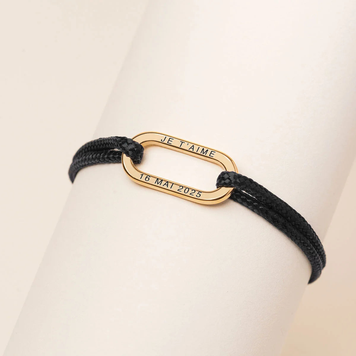 Bracelet femme cordon maillon à personnaliser - Doré