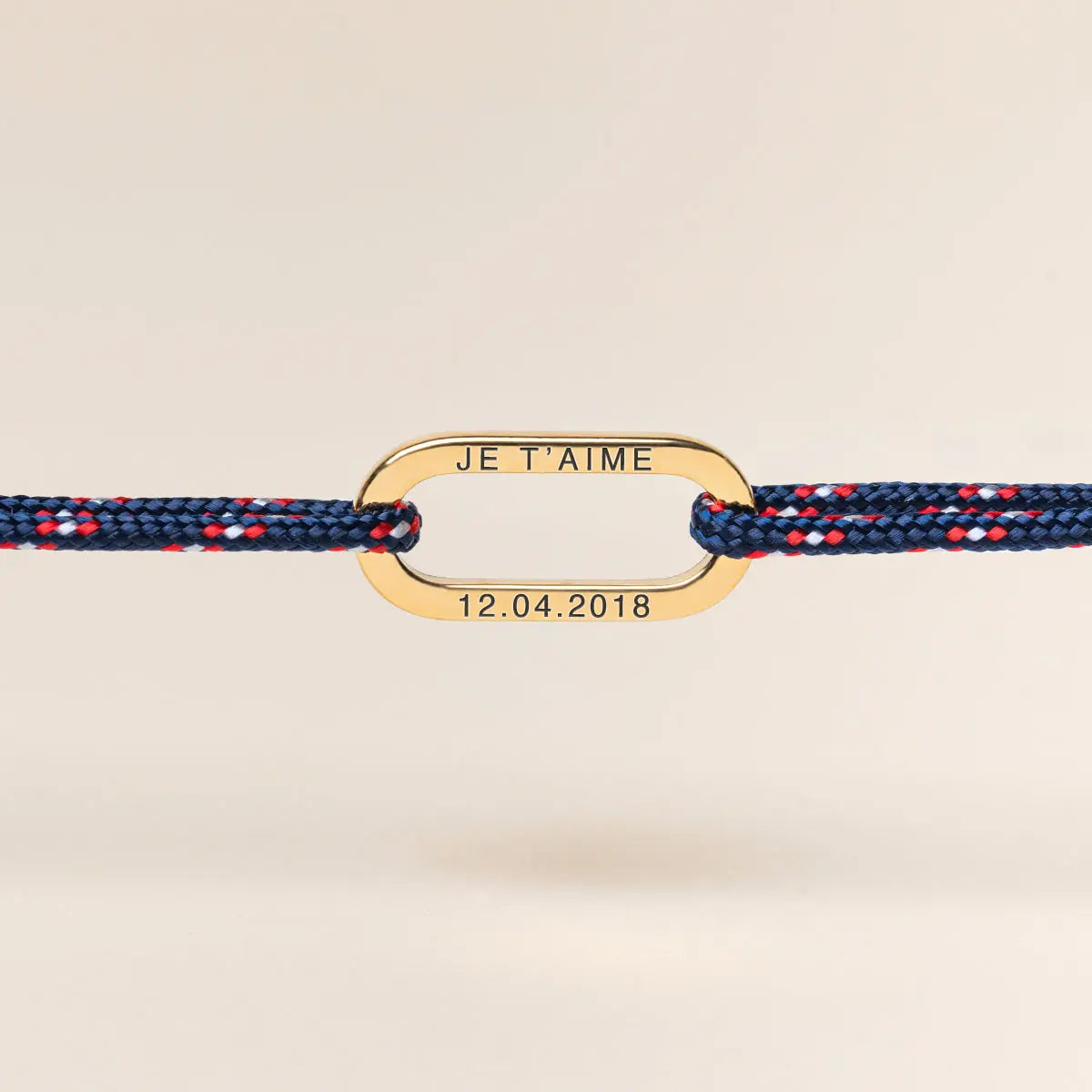 Bracelet cordon maillon à personnaliser - Doré