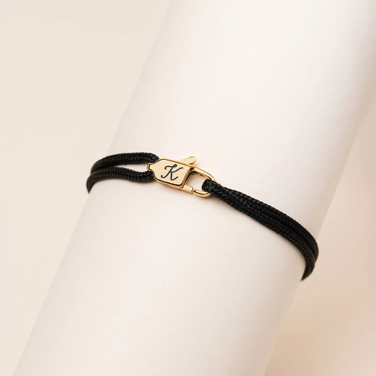 Bracelet femme cordon Mousqueton à personnaliser - Doré