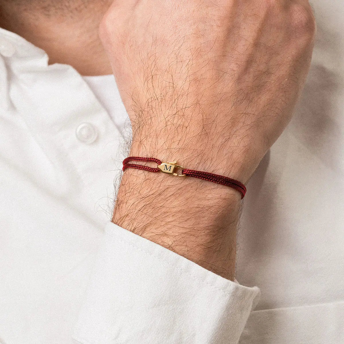 Bracelet cordon Mousqueton à personnaliser - Doré