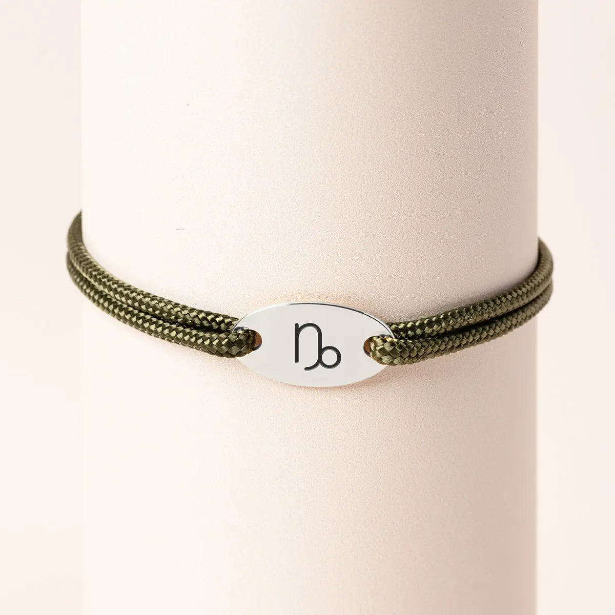 Bracelet cordon médaille ovale à personnaliser - Acier