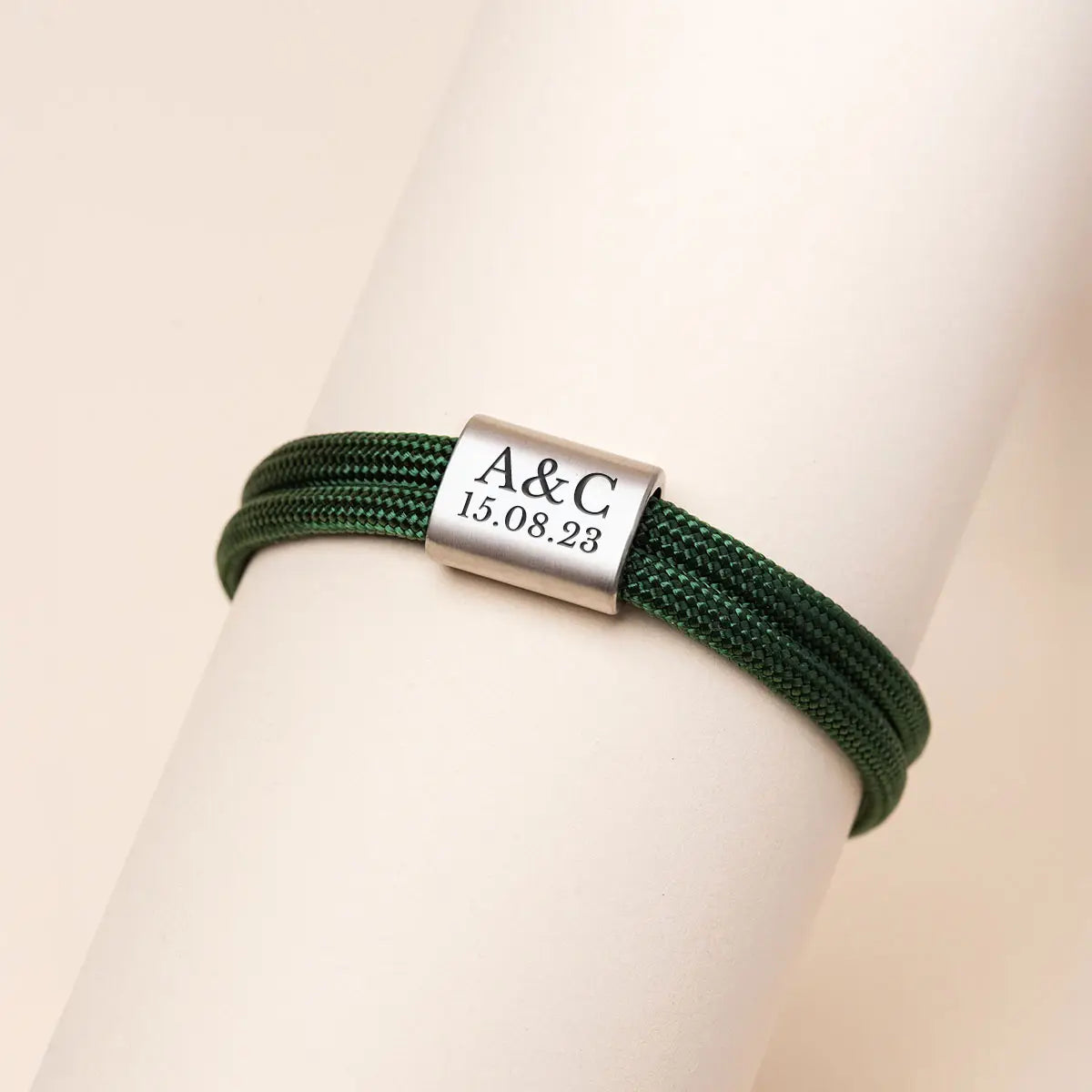 Bracelet cordon Plaque à personnaliser - Acier