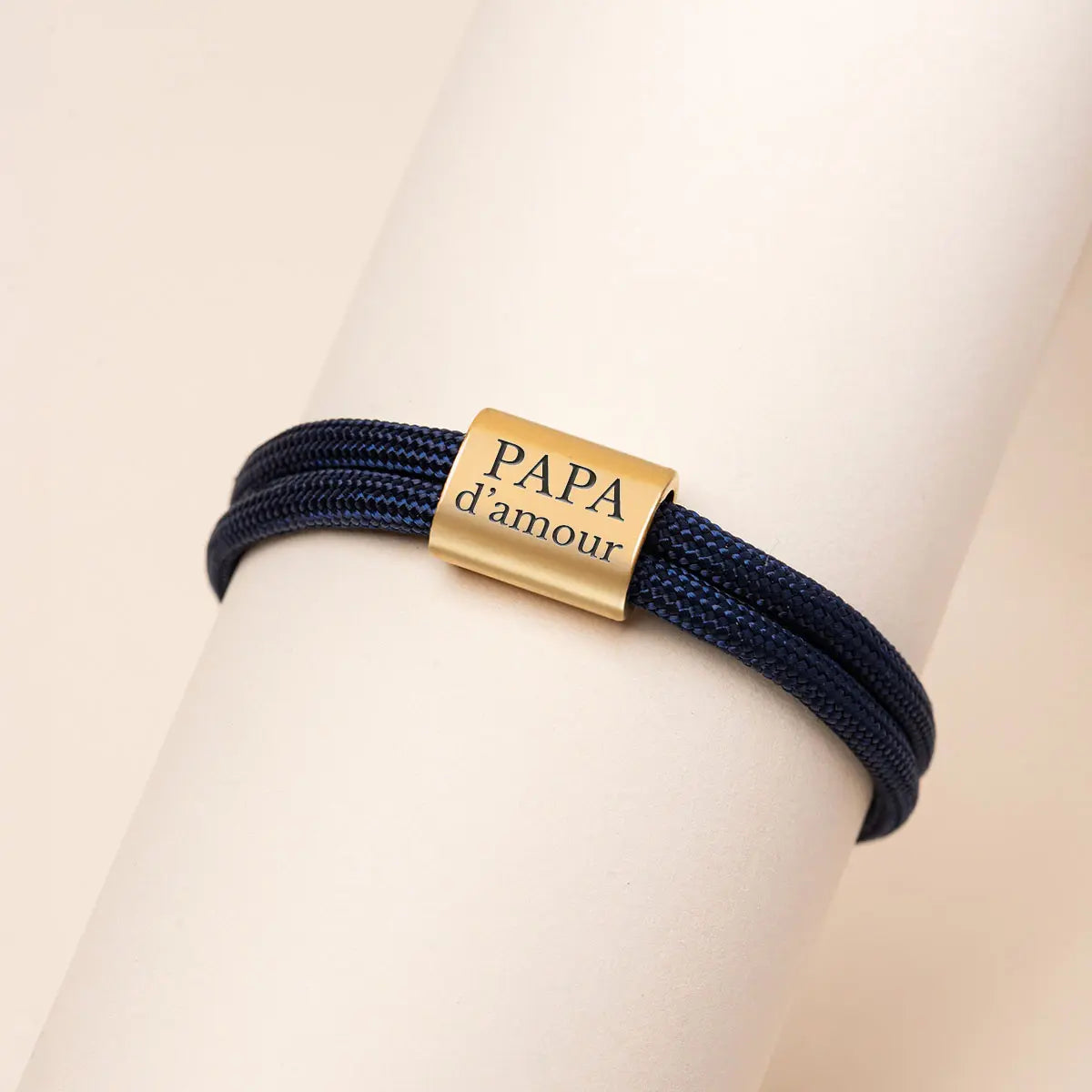 Bracelet cordon Plaque à personnaliser - Doré