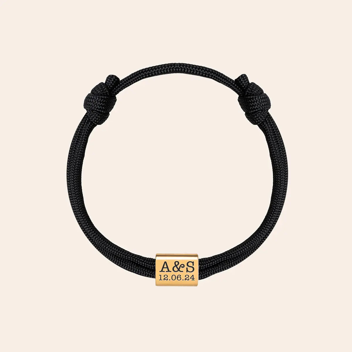 Bracelet cordon Plaque à personnaliser - Doré