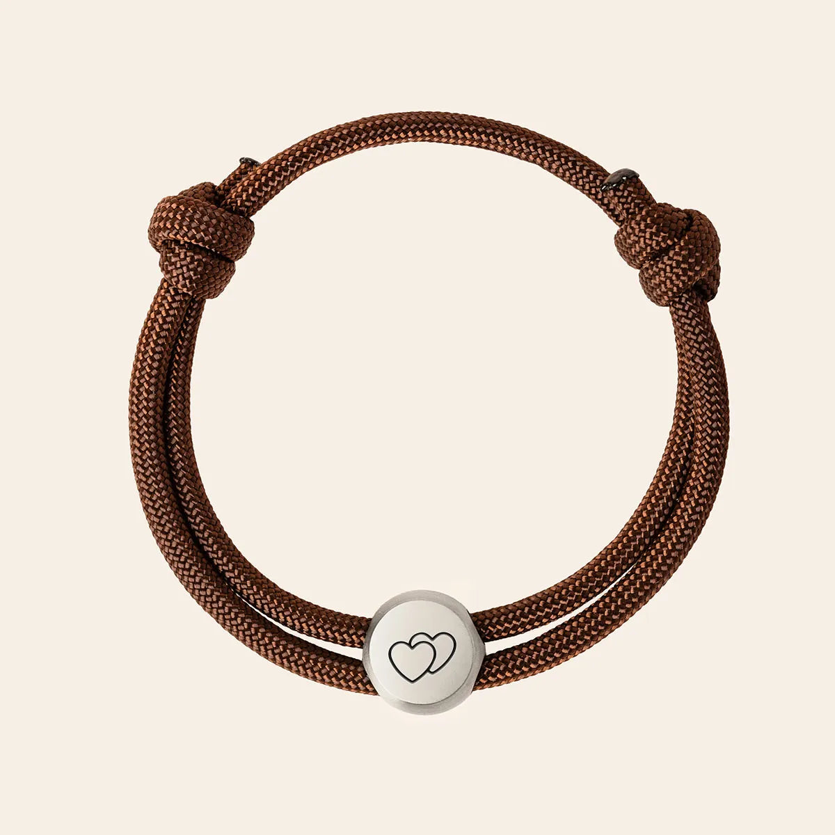 Bracelet homme cordon plaque ronde à personnaliser - Acier
