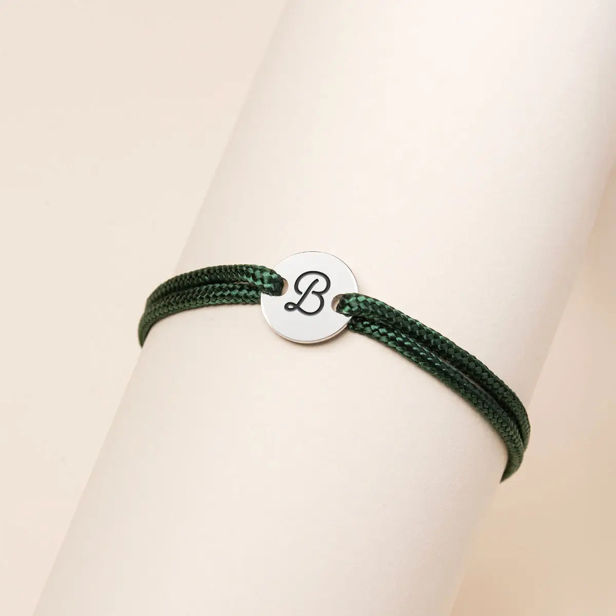 Bracelet femme cordon petite médaille à personnaliser - Acier