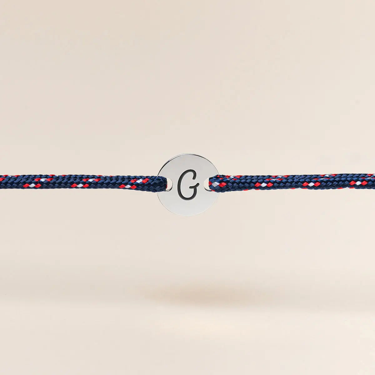 Bracelet femme cordon petite médaille à personnaliser - Acier