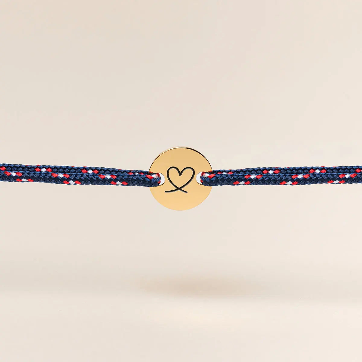 Bracelet femme cordon petite médaille à personnaliser - Doré