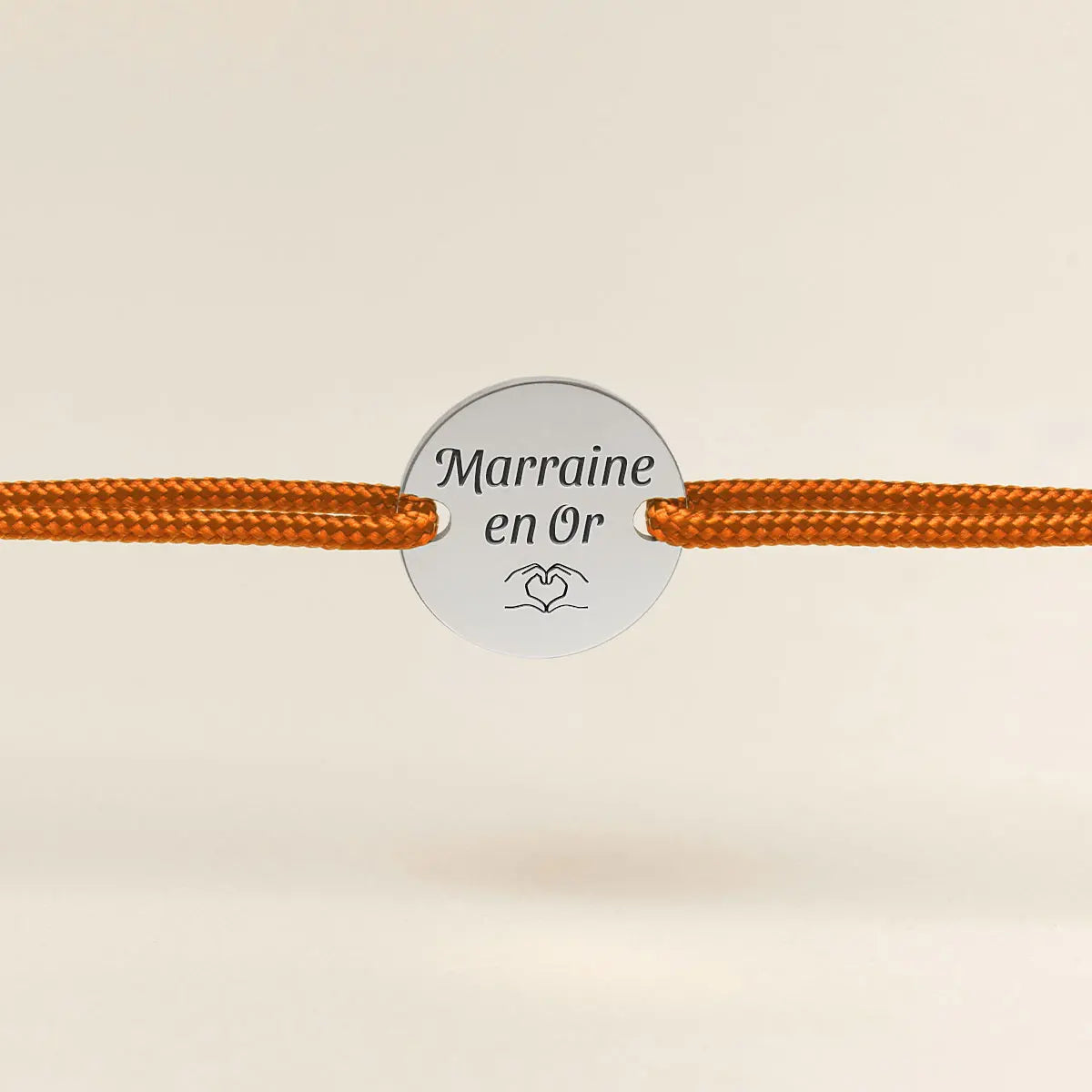 Bracelet femme cordon médaille à personnaliser - Acier