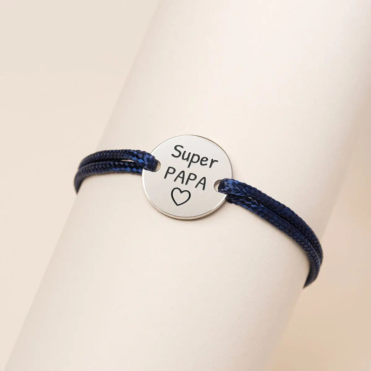 Bracelet homme cordon médaille à personnaliser - Acier