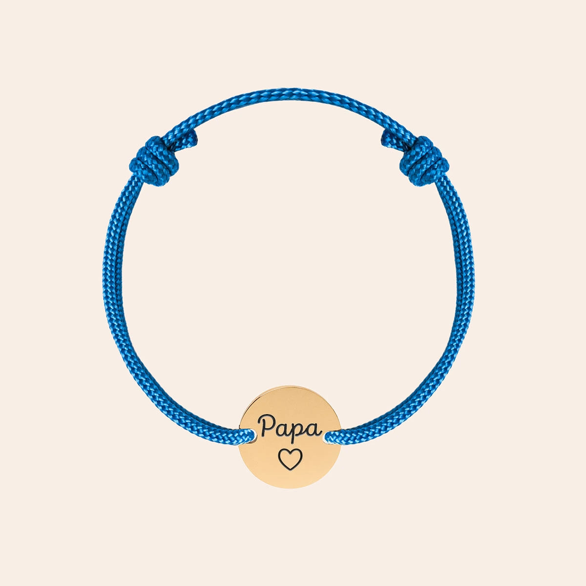 Bracelet homme cordon médaille à personnaliser - Doré