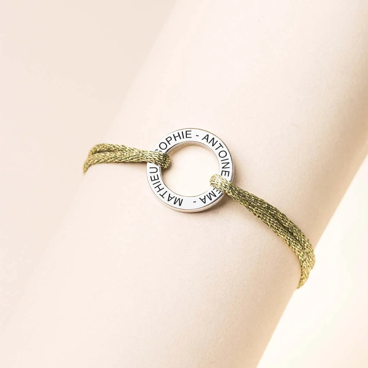 Bracelet femme cordon scintillant Cercle à personnaliser - Acier