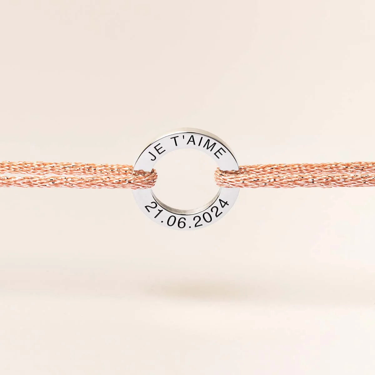 Bracelet femme cordon scintillant Cercle à personnaliser - Acier