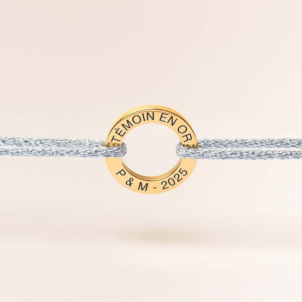 Bracelet femme cordon scintillant Cercle à personnaliser - Doré