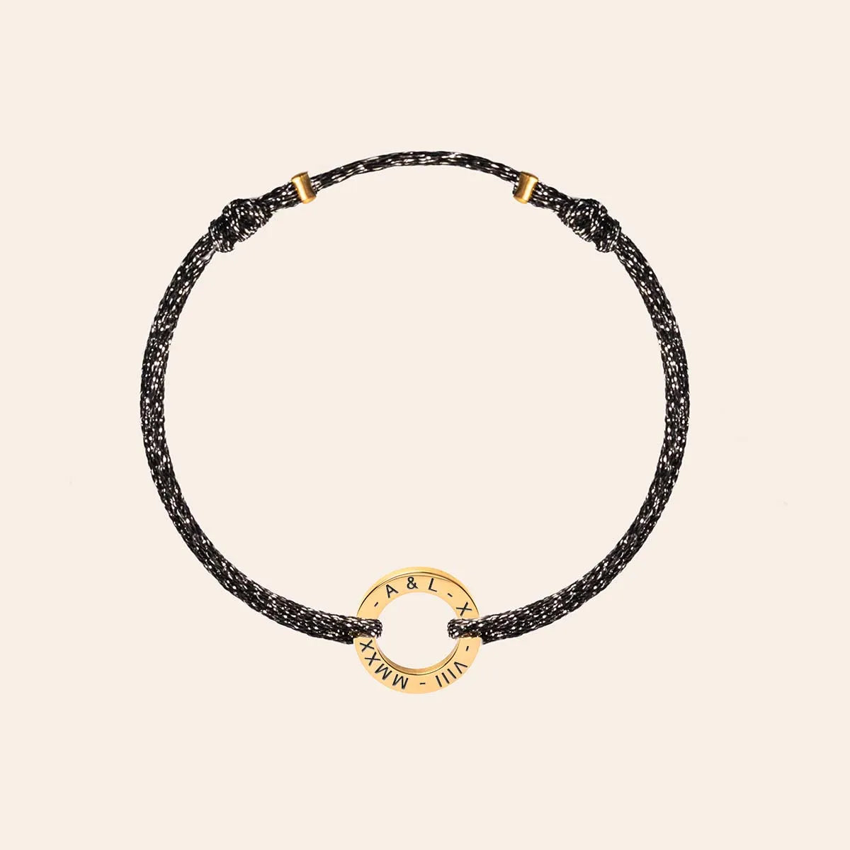Bracelet femme cordon scintillant Cercle à personnaliser - Doré