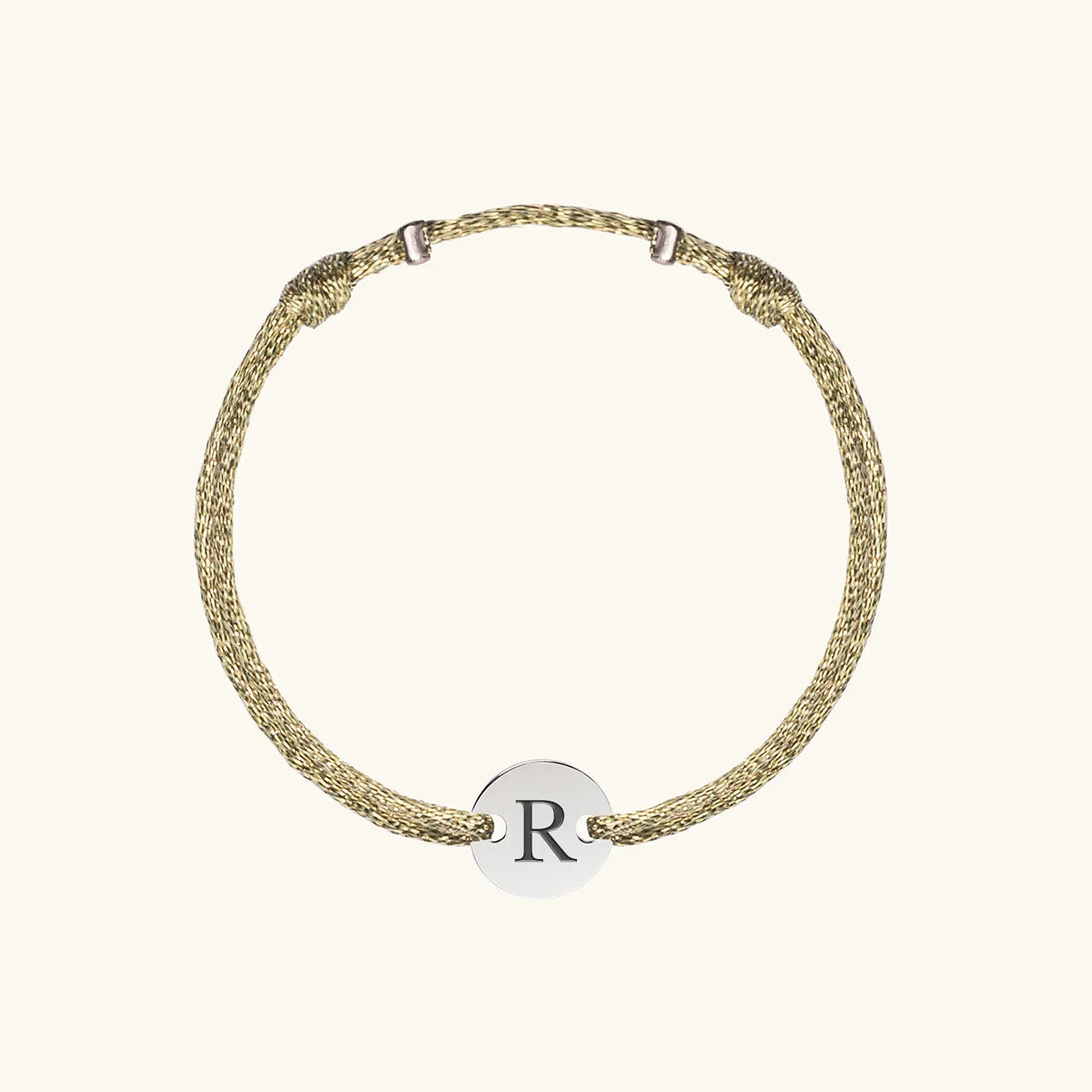 Bracelet femme cordon scintillant médaille à personnaliser - Acier