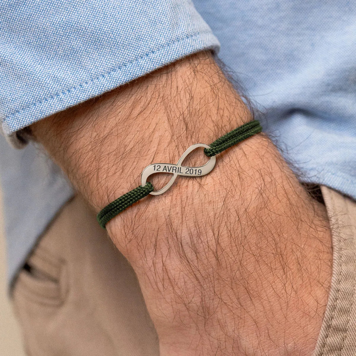 Duo de bracelets cordon Infini à personnaliser