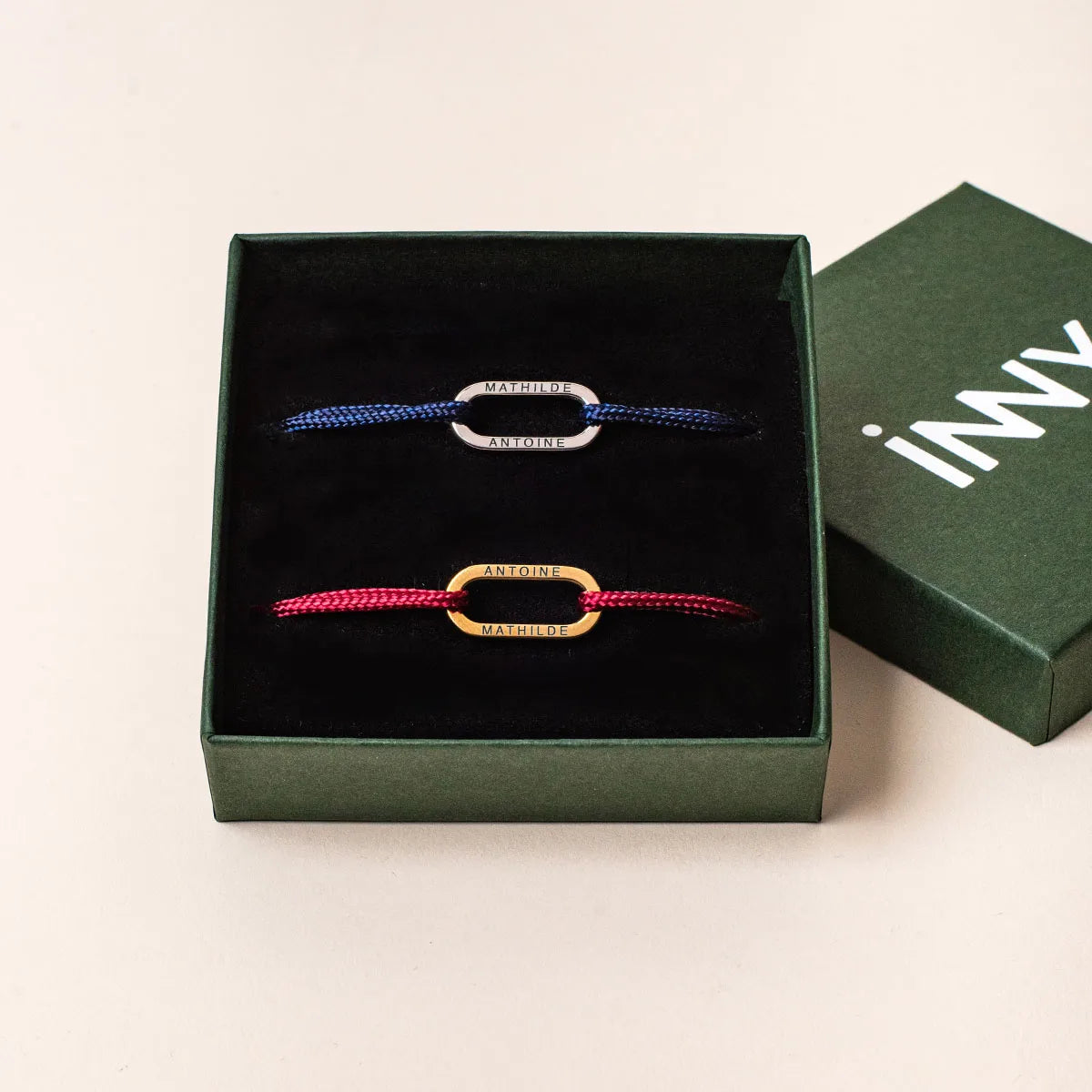 Duo de bracelets cordon Maillon à personnaliser