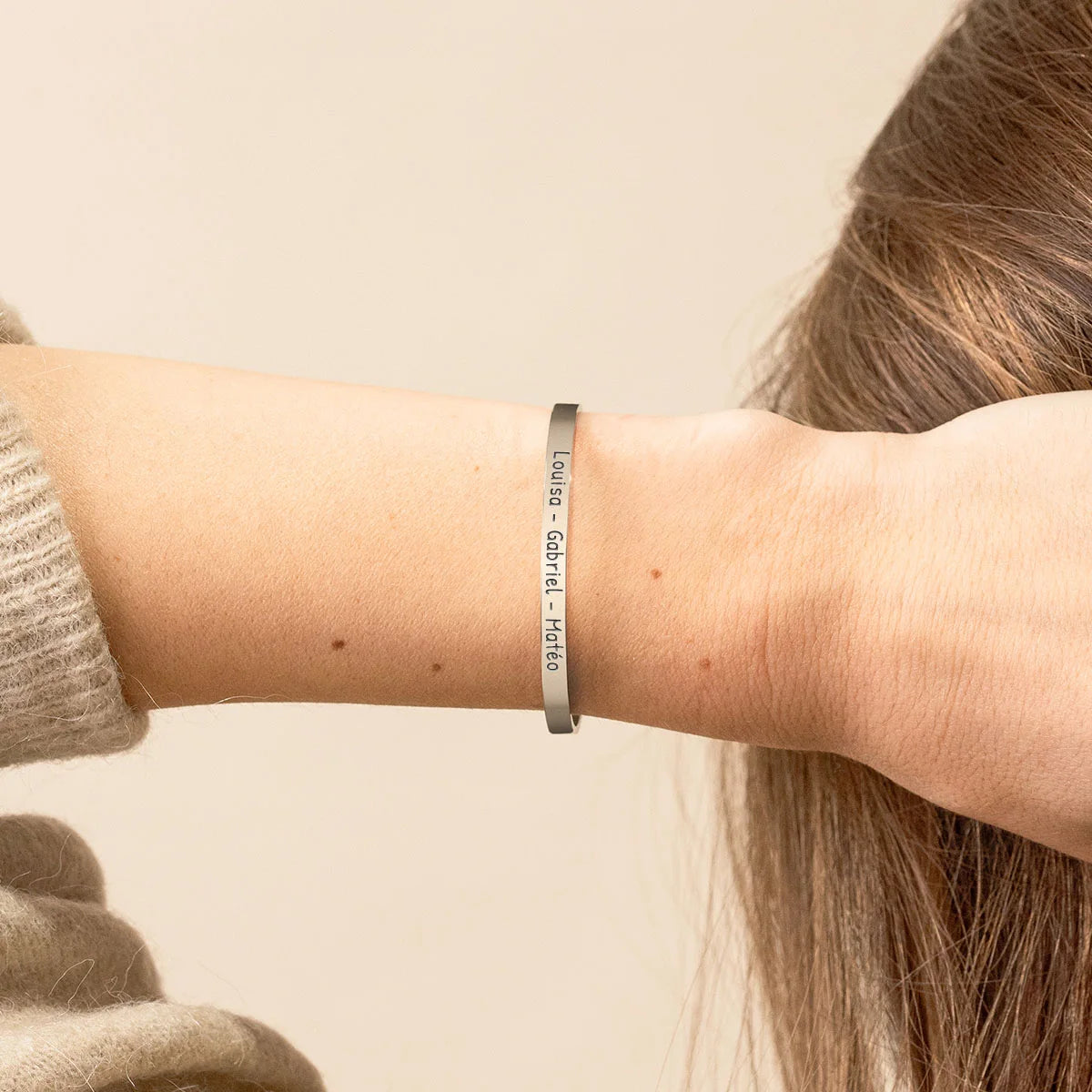 Bracelet jonc barre à personnaliser - Acier