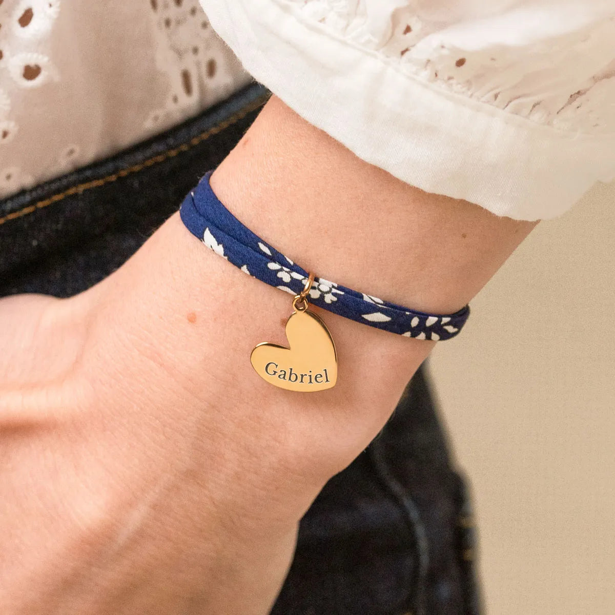 Bracelet Liberty Coeur à personnaliser - Doré