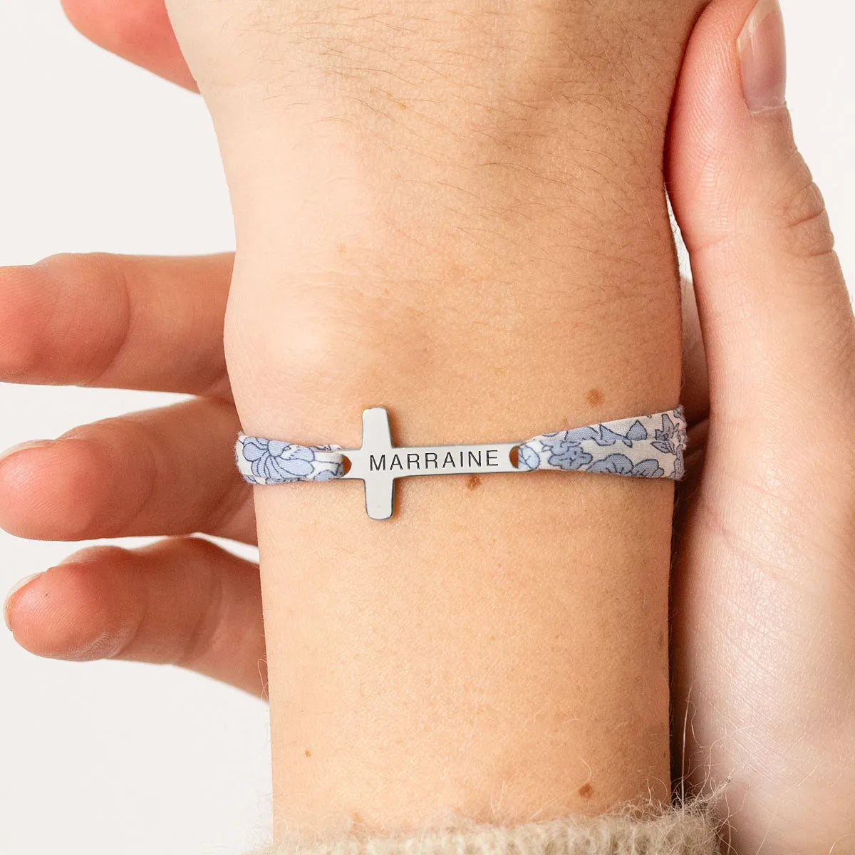 Bracelet Liberty croix à personnaliser - Acier