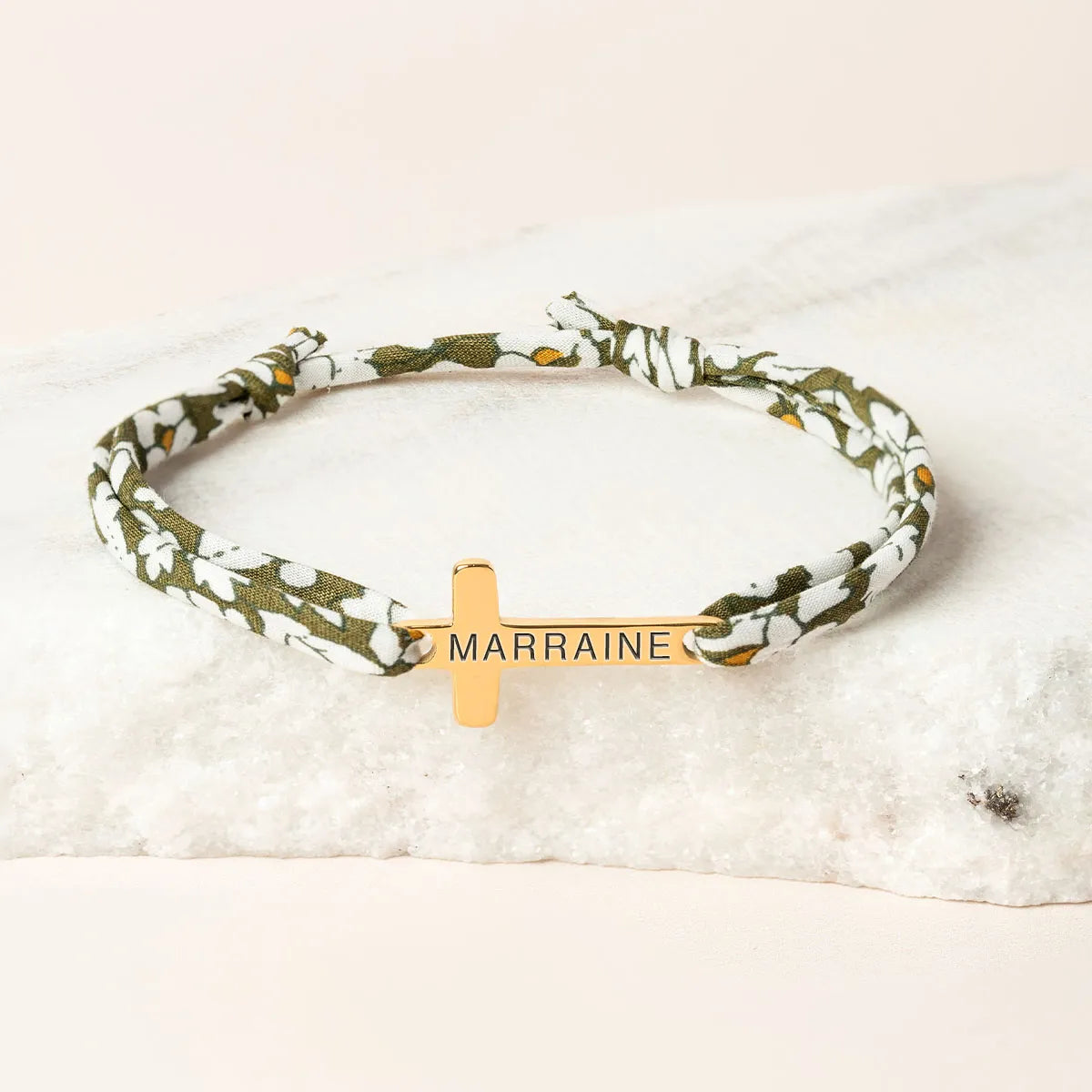 Bracelet Liberty croix à personnaliser - Doré