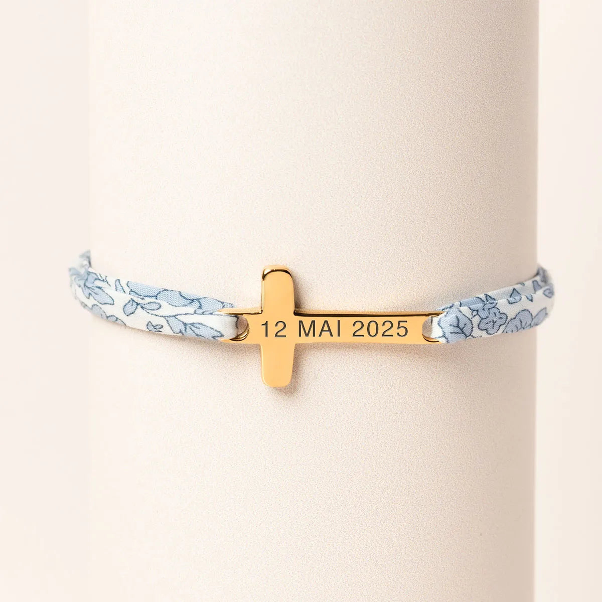 Bracelet Liberty croix à personnaliser - Doré