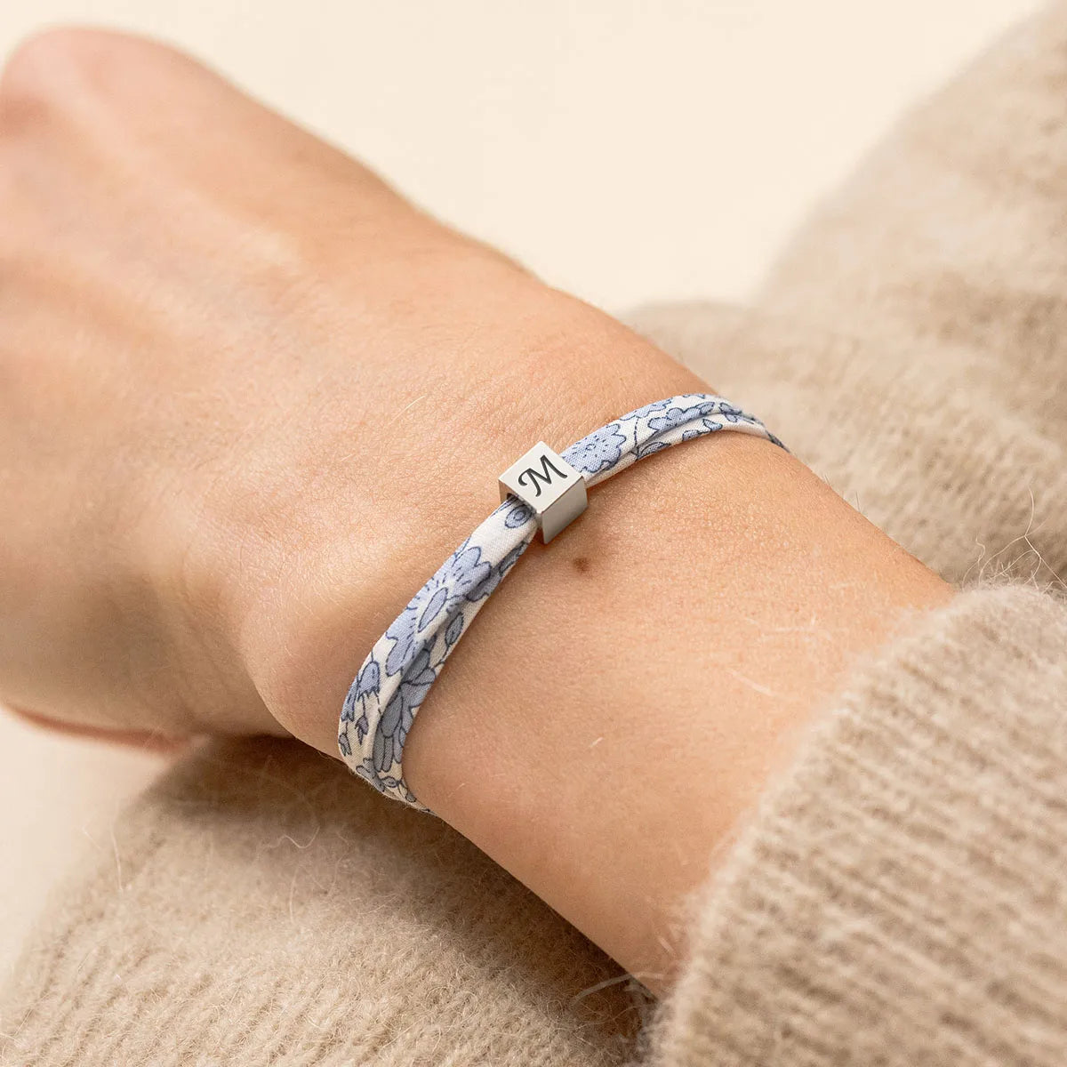 Bracelet Liberty petit cube à personnaliser - Acier