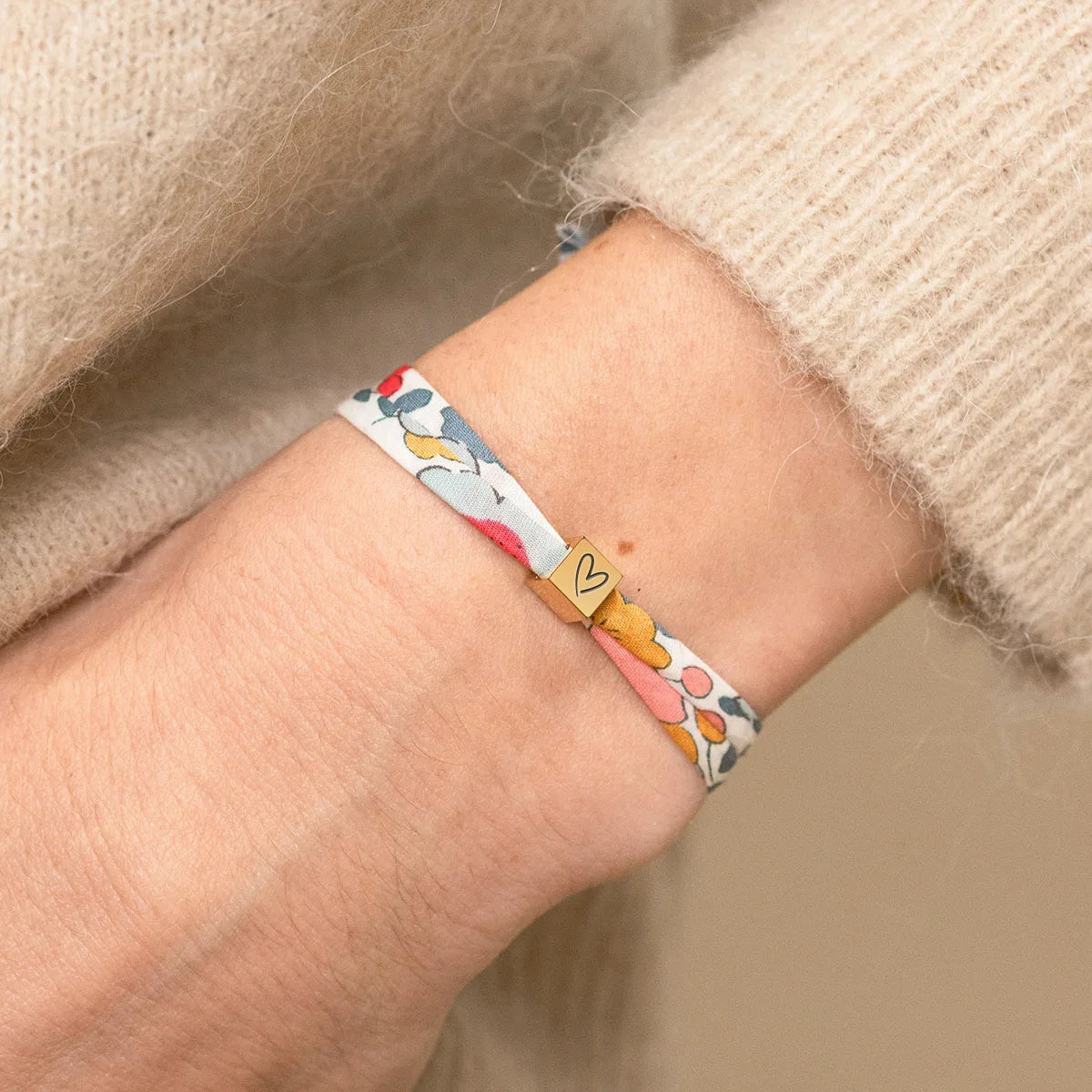 Bracelet Liberty petit cube à personnaliser - Doré