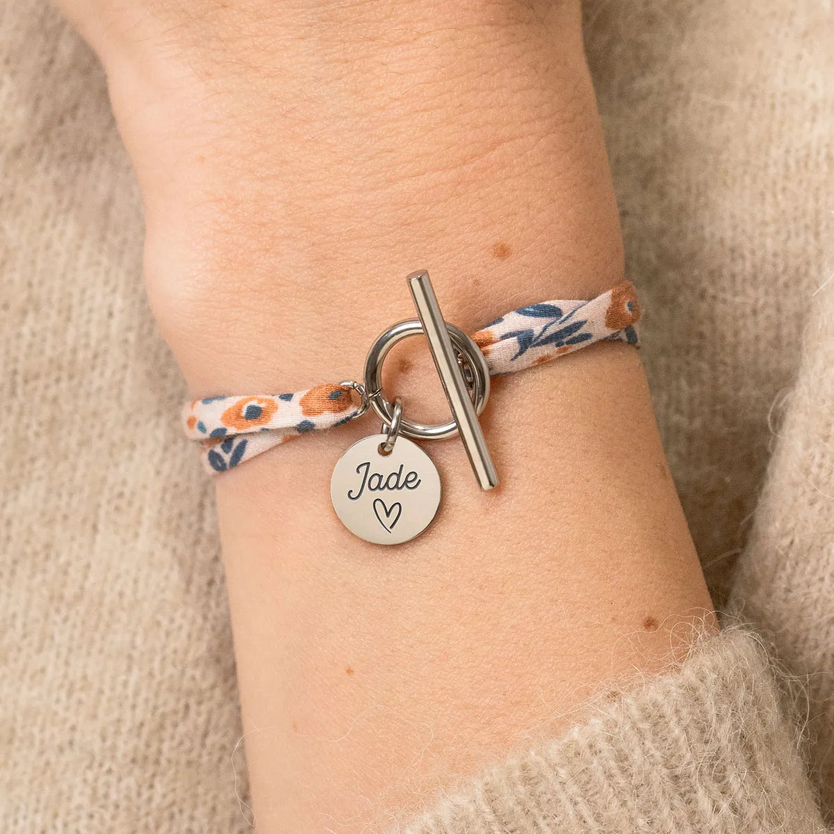 Bracelet Liberty Fermoir et médaille à personnaliser - Acier