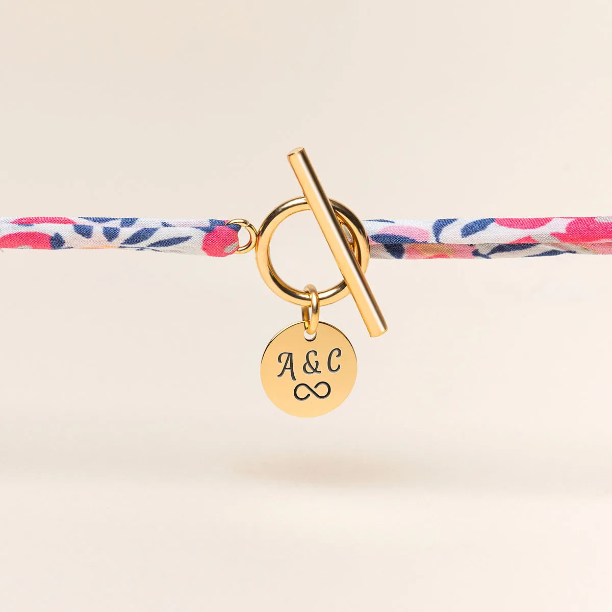 Bracelet Liberty Fermoir et médaille à personnaliser - Doré