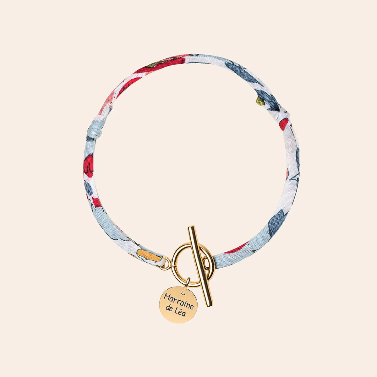 Bracelet Liberty Fermoir et médaille à personnaliser - Doré