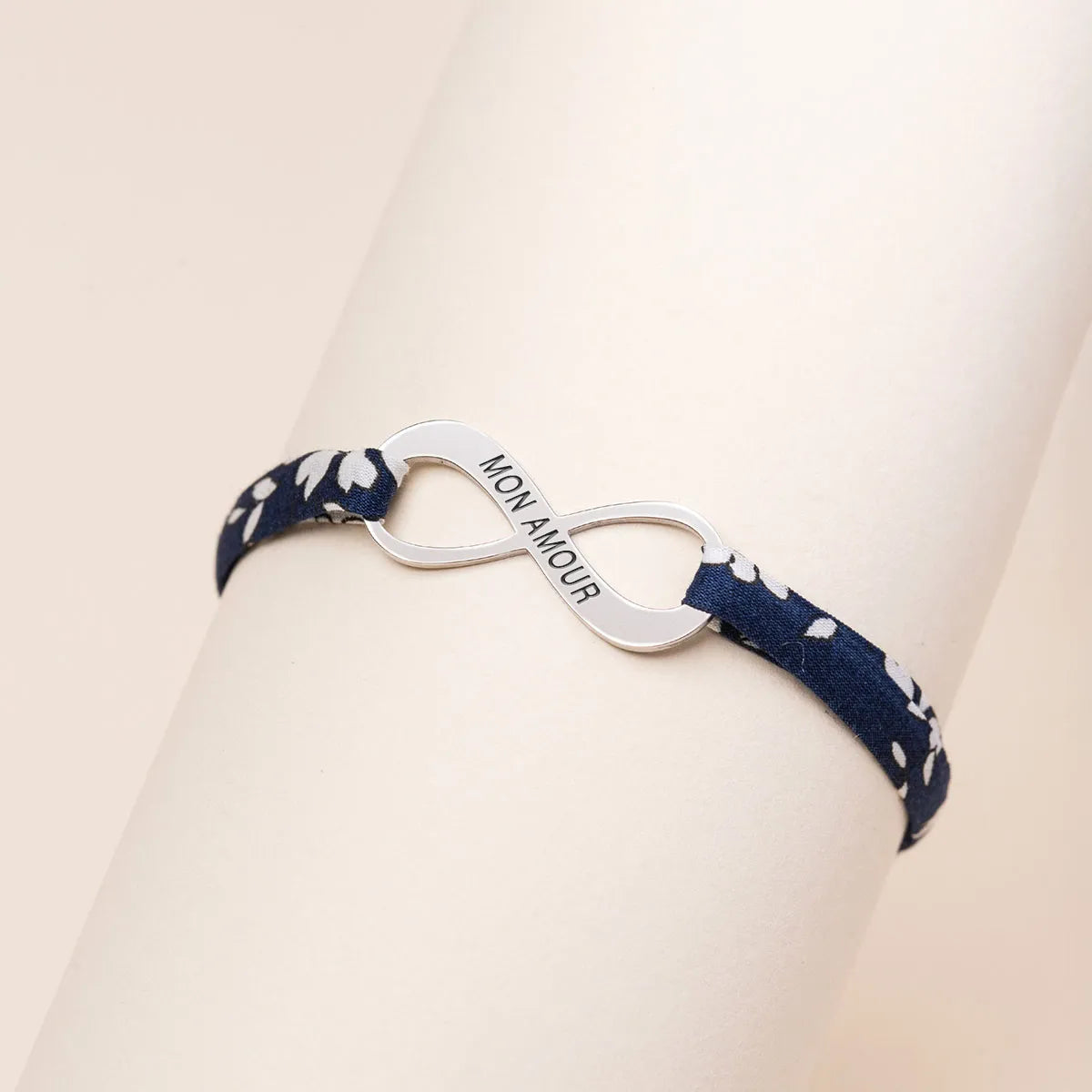 Bracelet Liberty médaille Infini à personnaliser - Acier