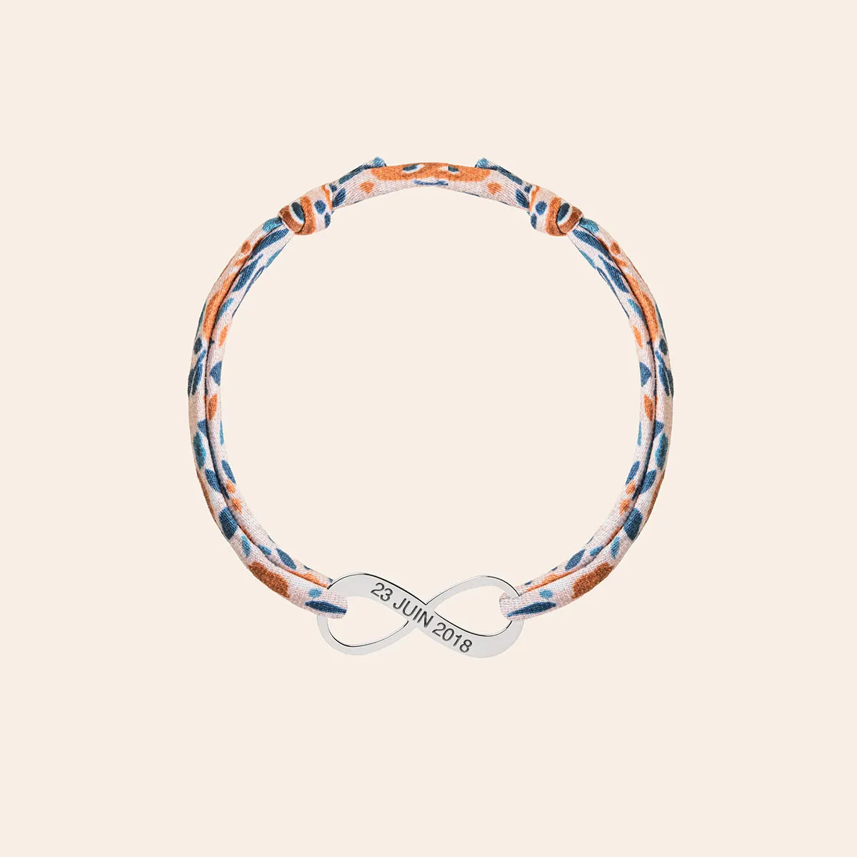 Bracelet Liberty médaille Infini à personnaliser - Acier