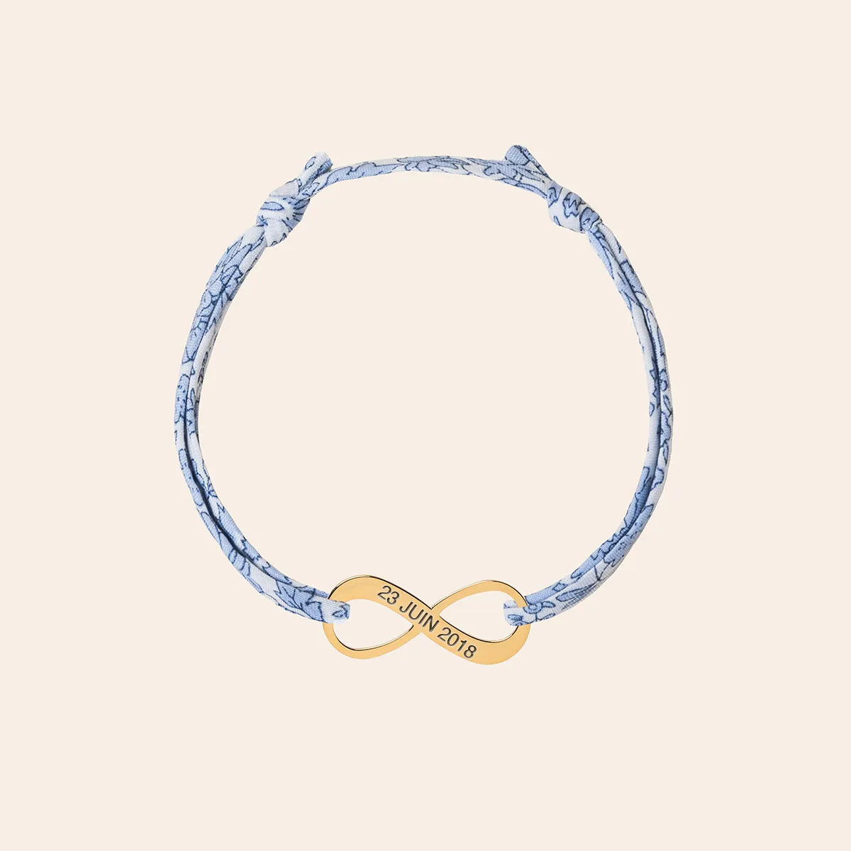 Bracelet Liberty médaille Infini à personnaliser - Doré