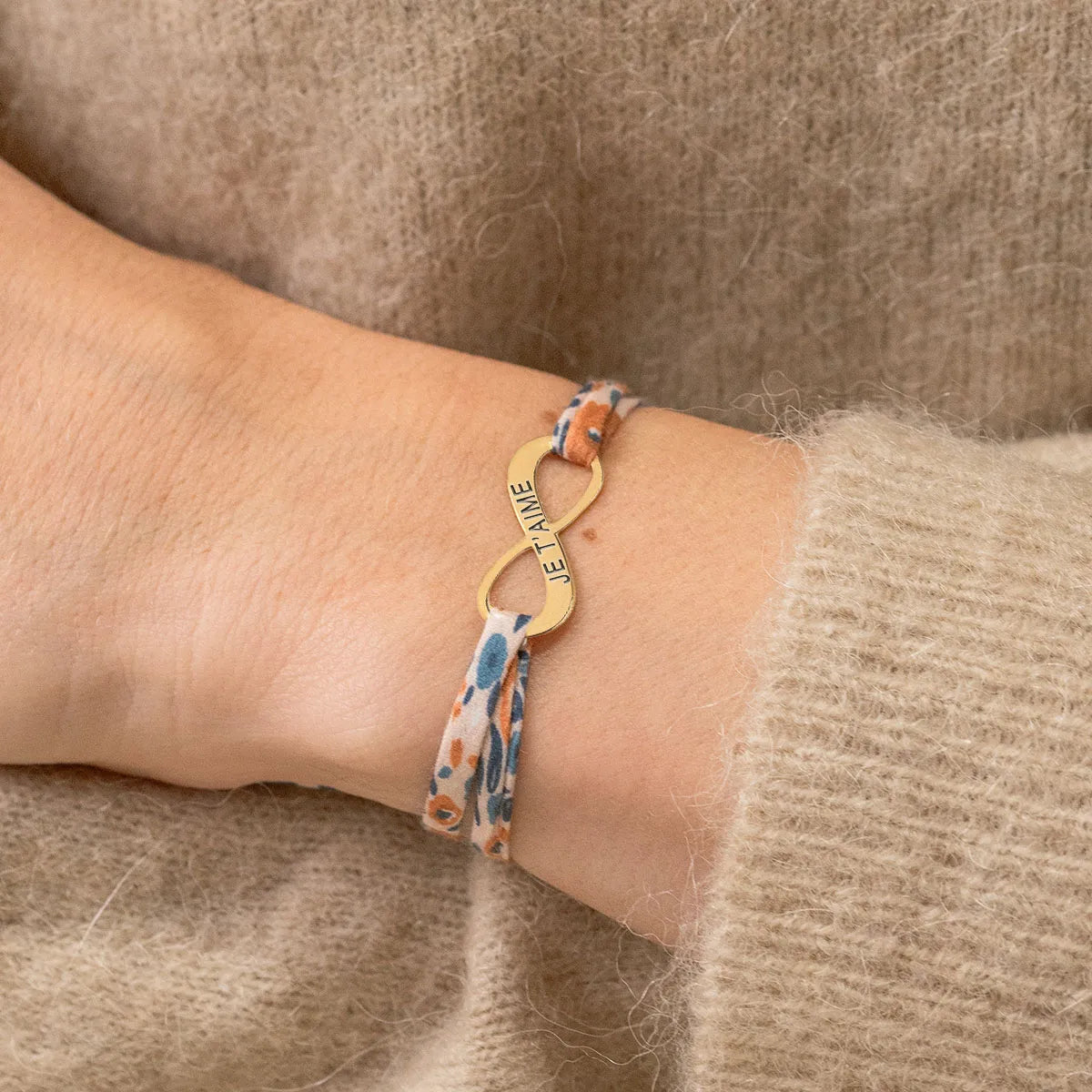 Bracelet Liberty médaille Infini à personnaliser - Doré