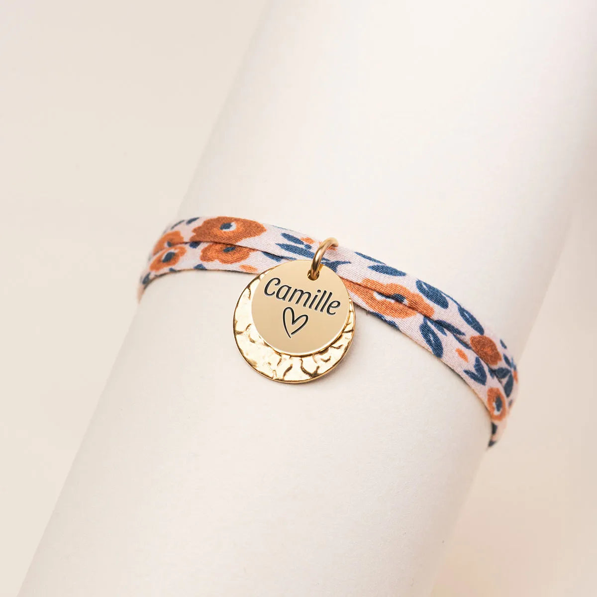 Bracelet Liberty double médailles à personnaliser - Doré