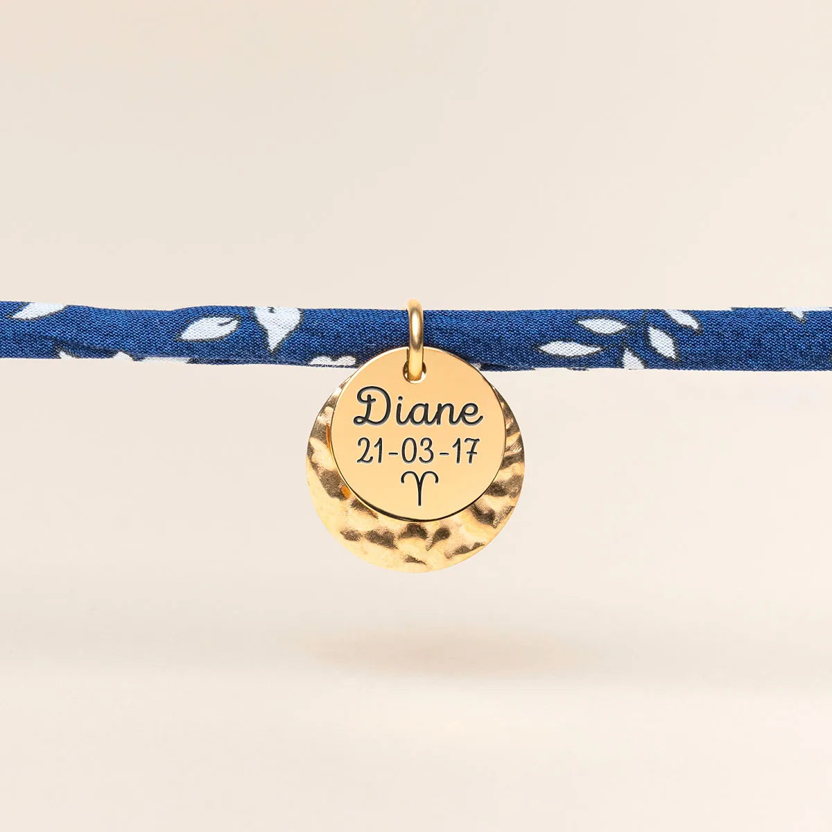 Bracelet Liberty double médailles à personnaliser - Doré