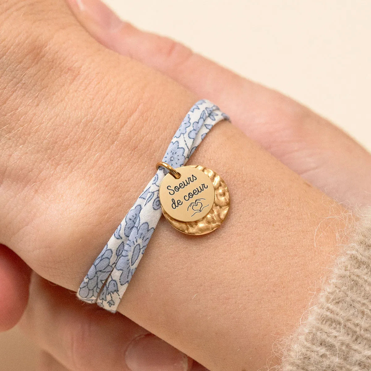 Bracelet Liberty double médailles à personnaliser - Doré