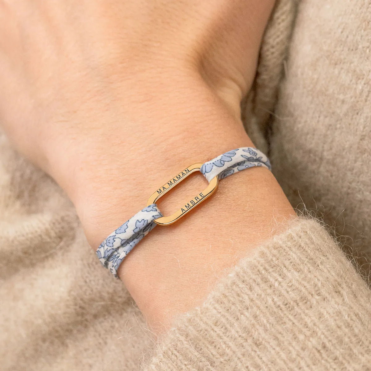 Bracelet liberty avec maillon à personnaliser - Doré